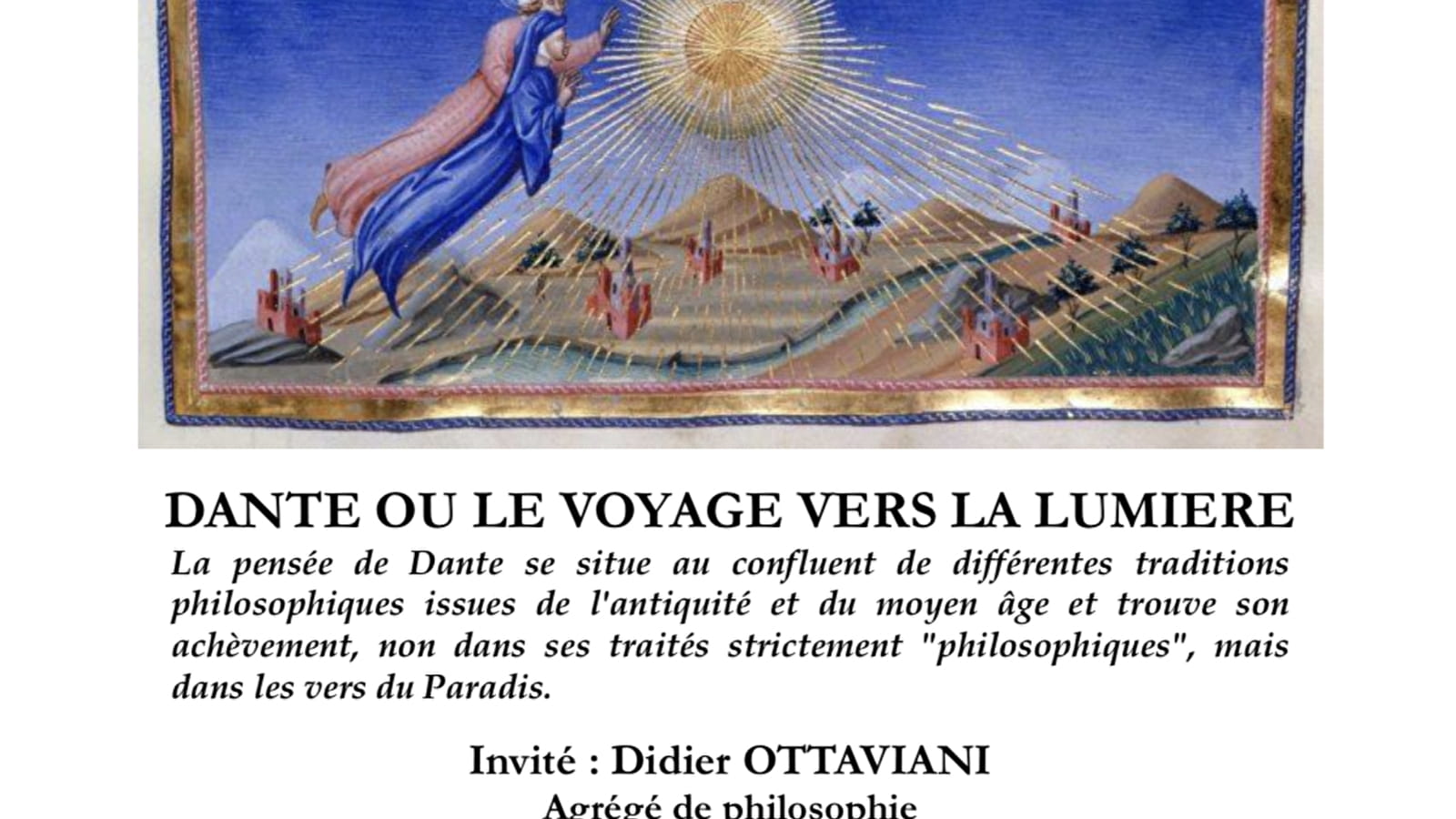 Conférence : Dante ou le voyage vers la lumière