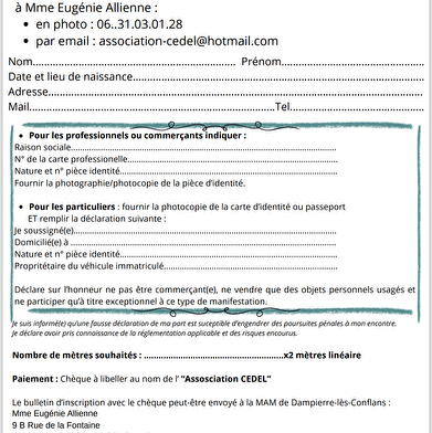 Vide grenier à Dampierre les Conflans