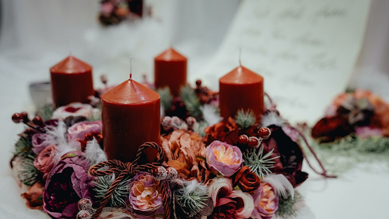 Bricolage de Noël 'Centre de table avec bougie'