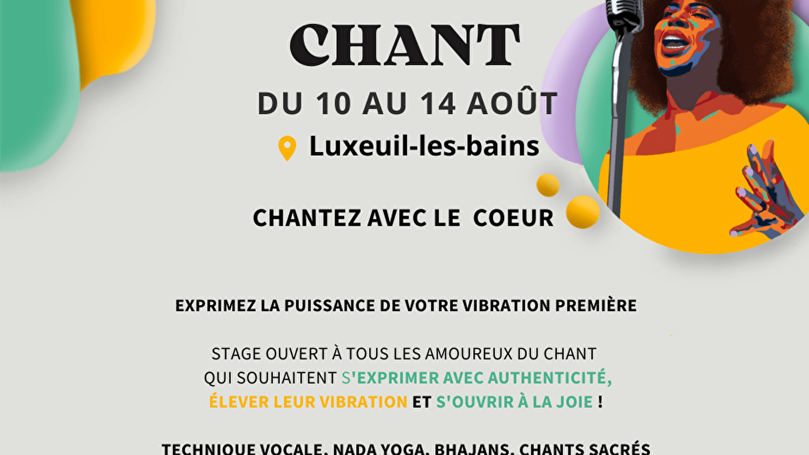 Stage de chant avec Dominique Sylvain