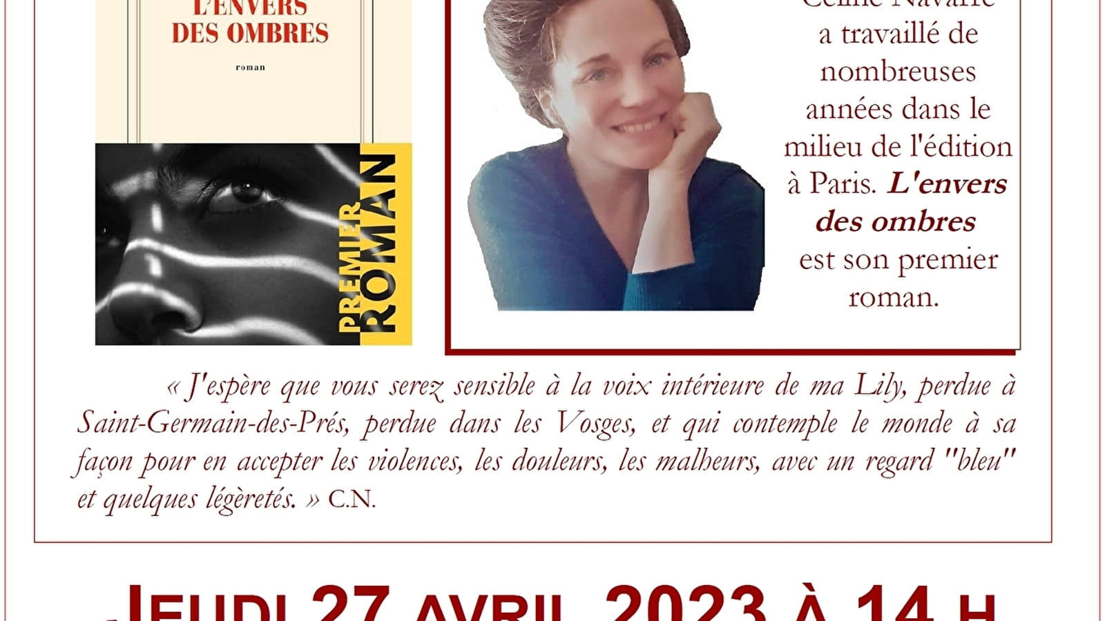 Café littéraire - Lecture-rencontre avec Céline NAVARRE