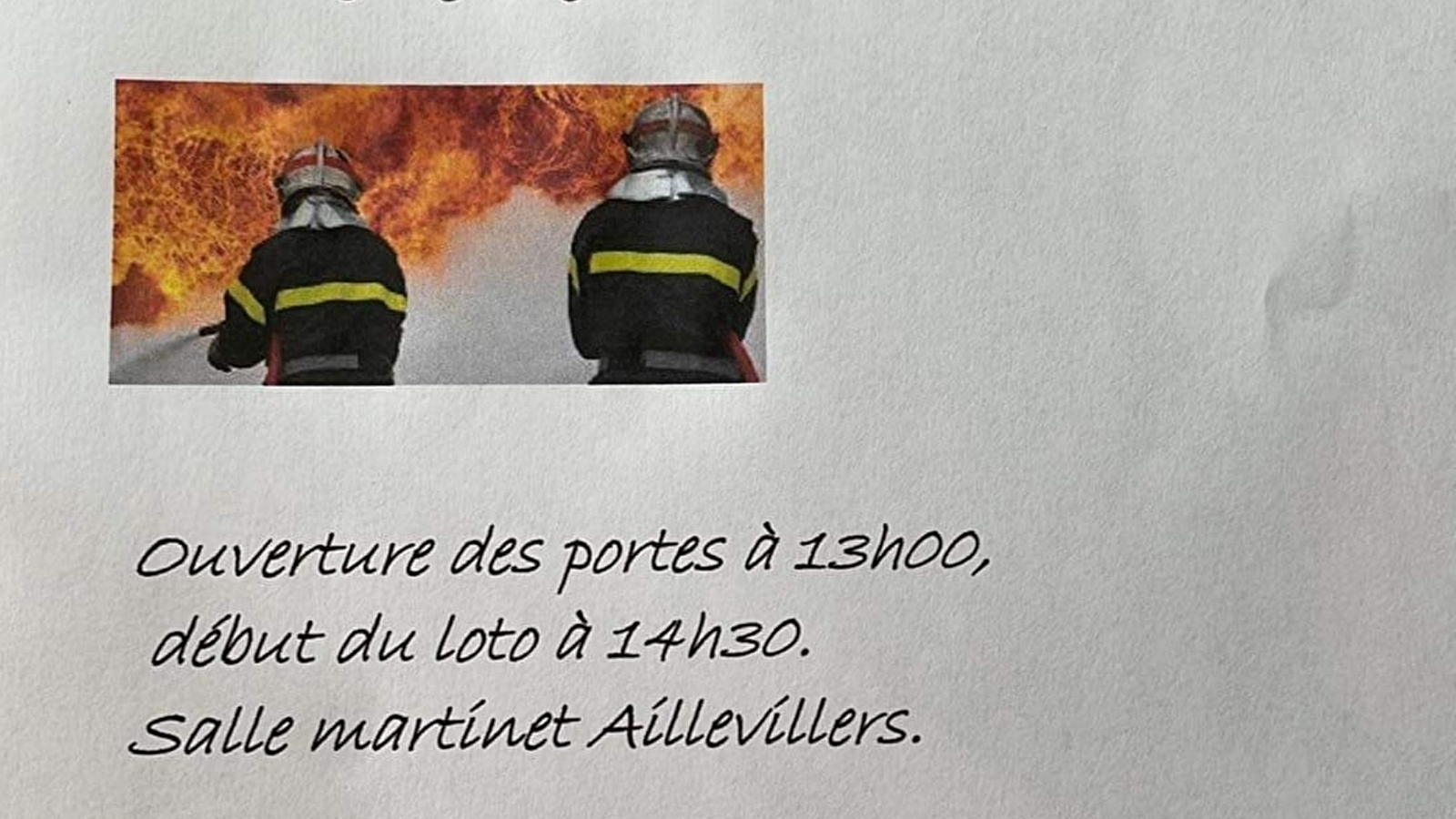 Loto de l'Amicale des Sapeurs-Pompiers d'Aillevillers