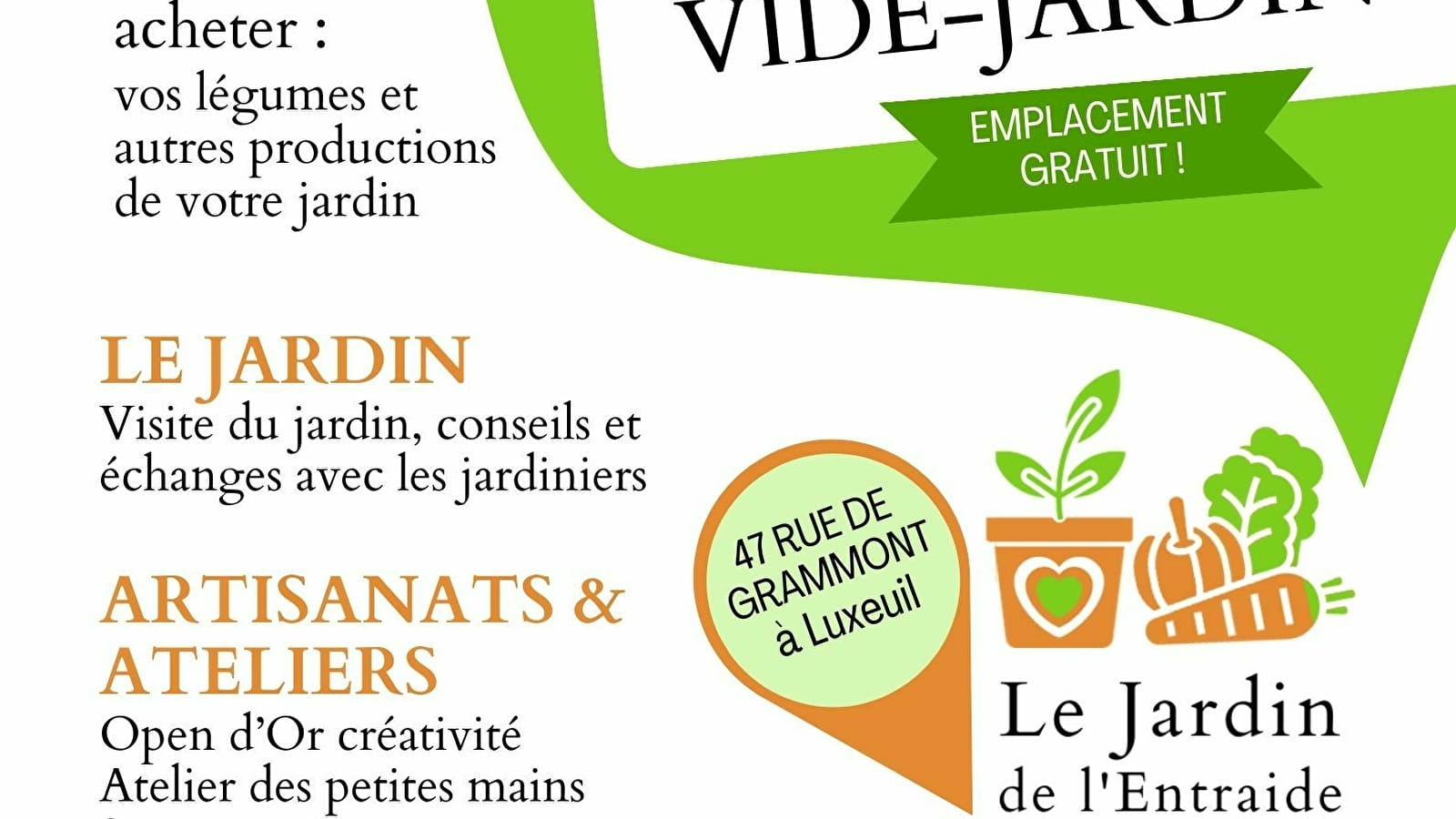 Vide-jardin et fête des récoltes