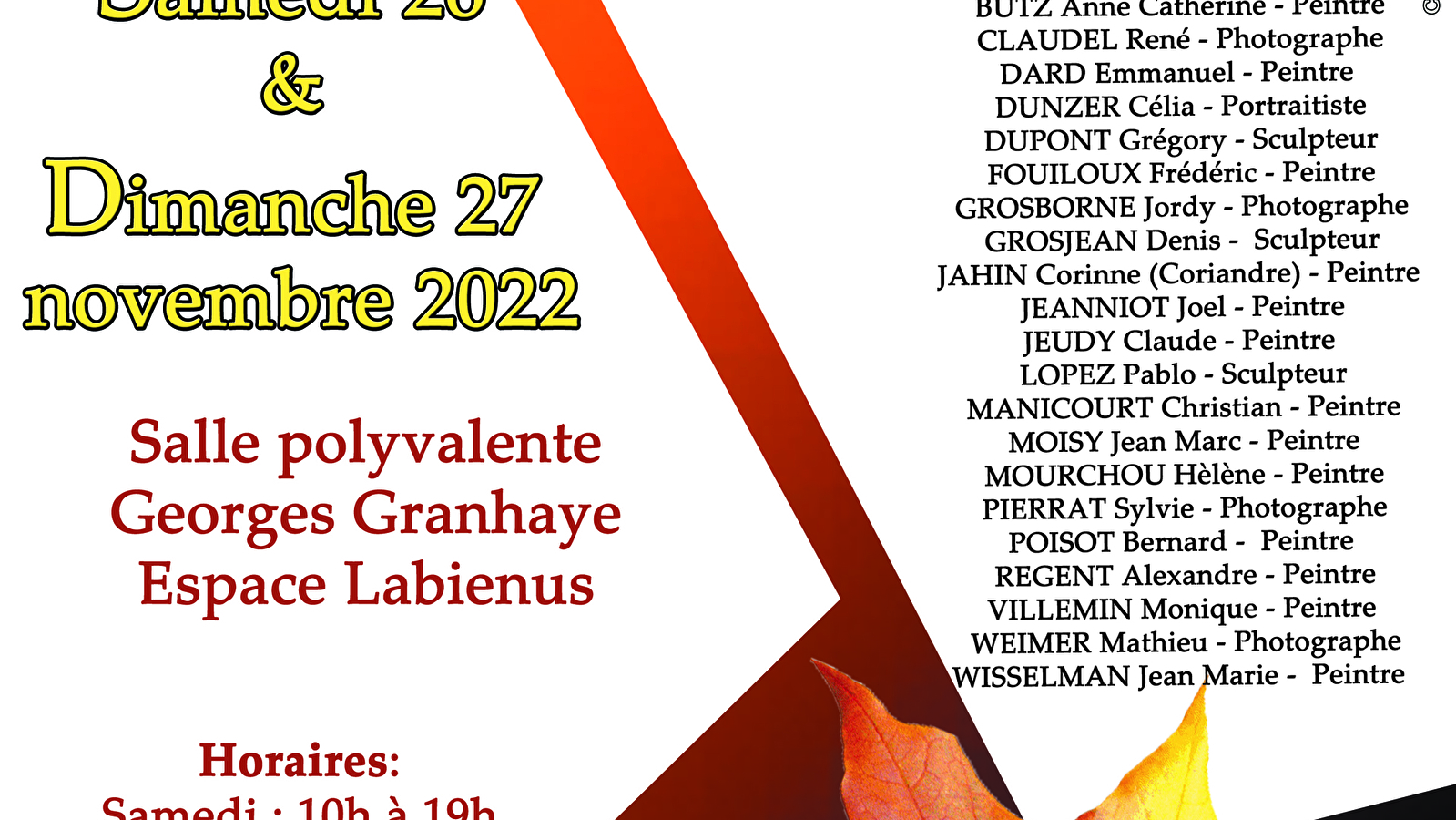 Exposition peintures, sculptures, photos, ...