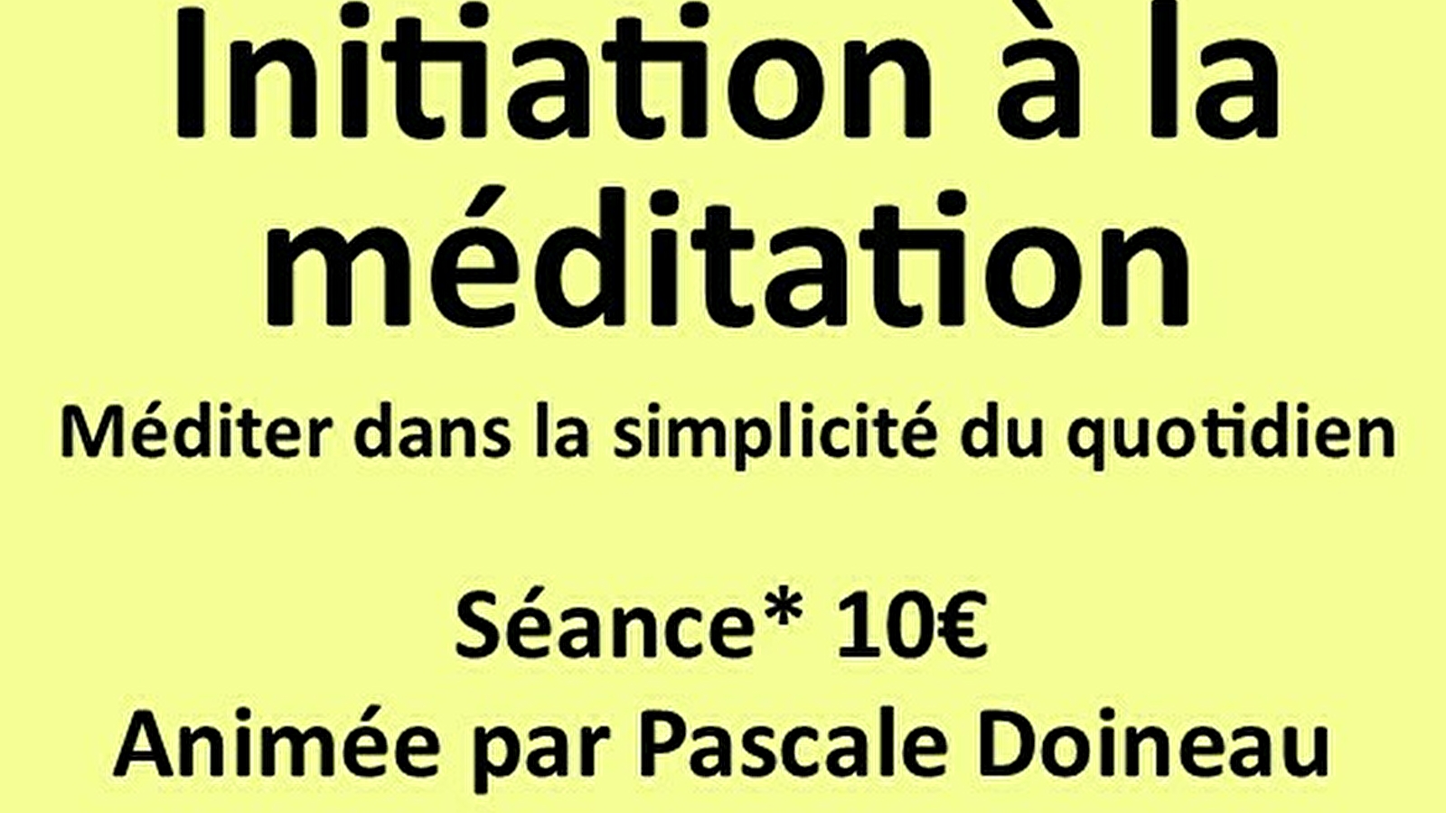 Initiation à la méditation