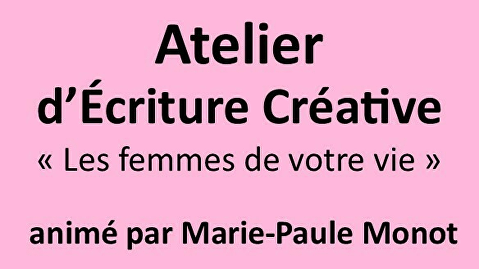 Atelier d'écriture créative