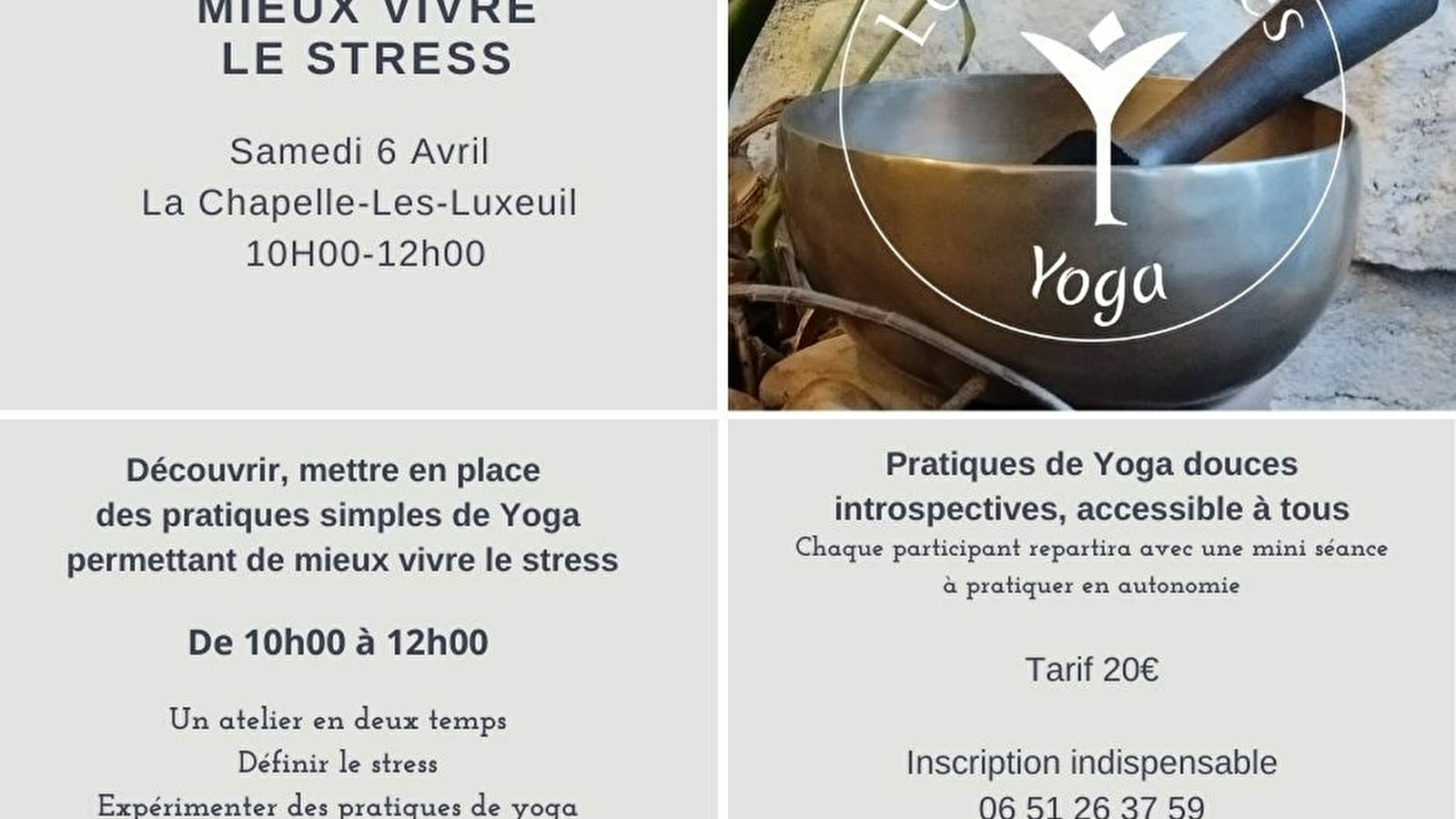 Atelier Yoga : Mieux vivre le stress